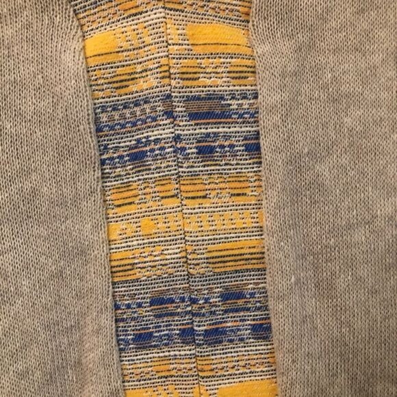 Zara Womens Beige Aztec Embroidered Trim Border Knit Top Size Medium - Picture 2 of 3